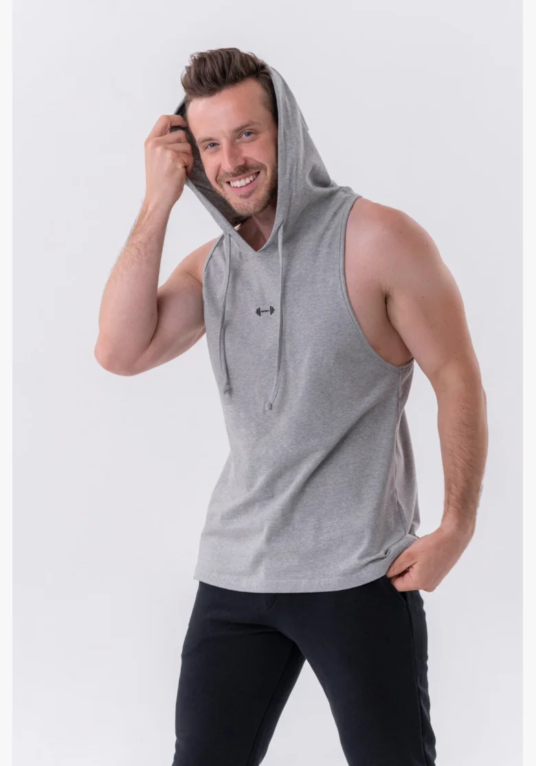 NEBBIA • Canotta Fitness NEBBIA con cappuccio grigia • Nebshop.cz