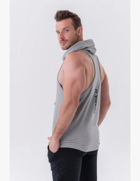 NEBBIA • Canotta Fitness NEBBIA con cappuccio grigia • Nebshop.cz