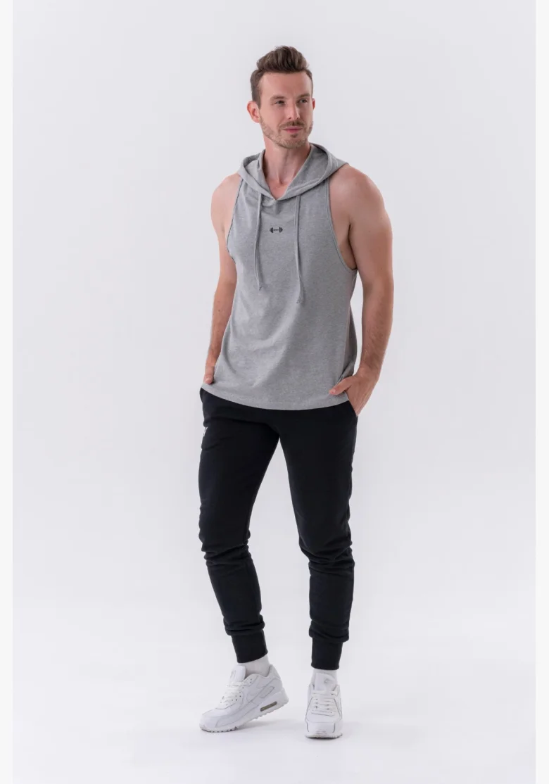 NEBBIA • Canotta Fitness NEBBIA con cappuccio grigia • Nebshop.cz