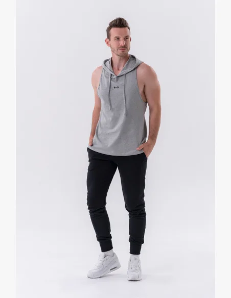 NEBBIA • Canotta Fitness NEBBIA con cappuccio grigia • Nebshop.cz