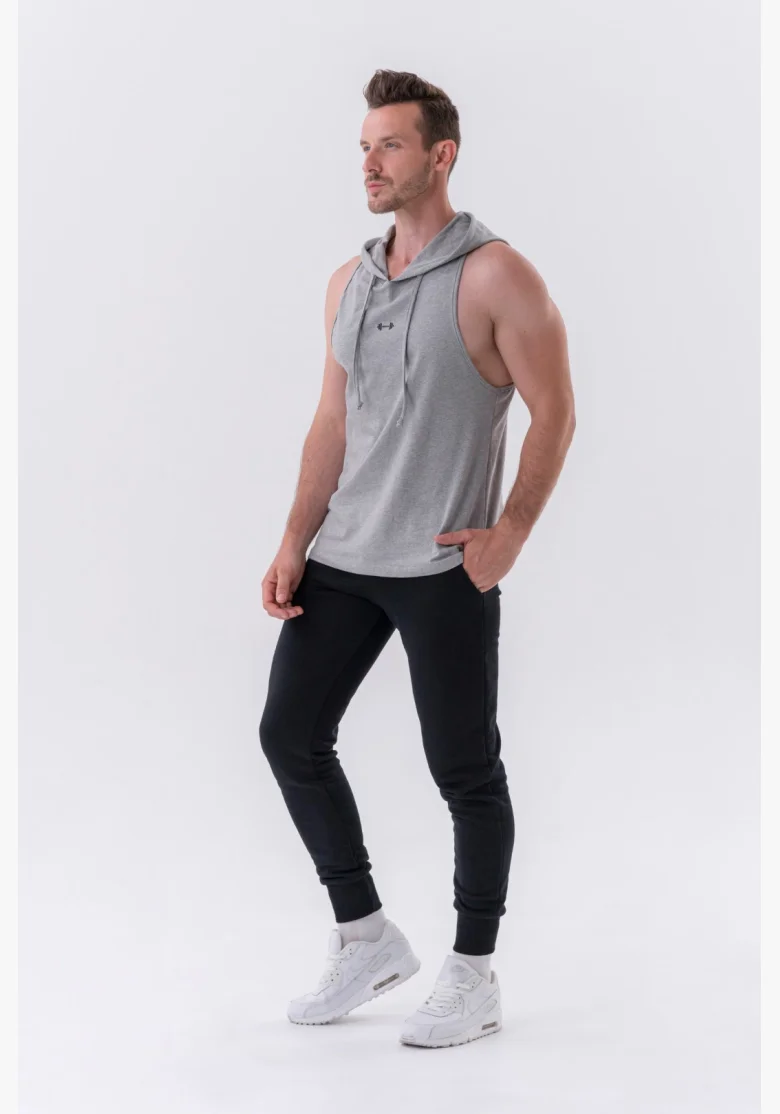 NEBBIA • Canotta Fitness NEBBIA con cappuccio grigia • Nebshop.cz