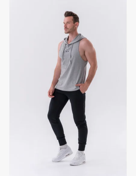 NEBBIA • Canotta Fitness NEBBIA con cappuccio grigia • Nebshop.cz