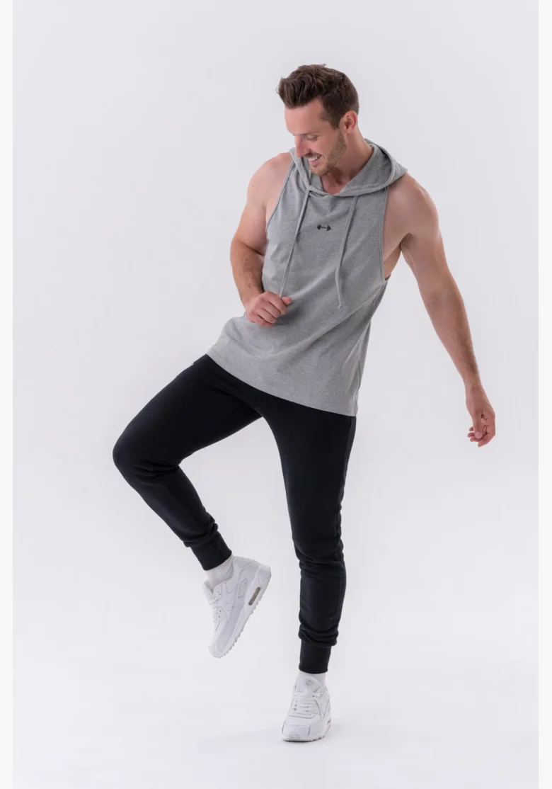 NEBBIA • Canotta Fitness NEBBIA con cappuccio grigia • Nebshop.cz