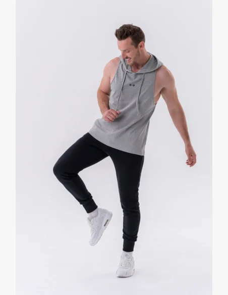 NEBBIA • Canotta Fitness NEBBIA con cappuccio grigia • Nebshop.cz