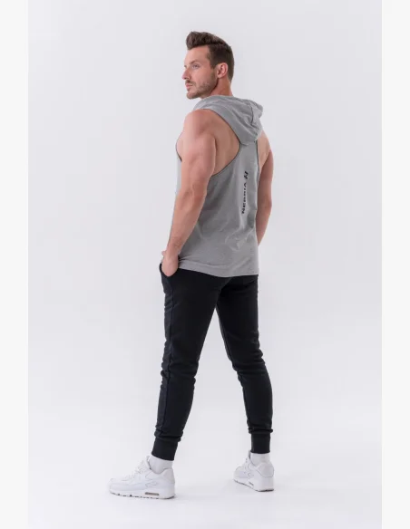 NEBBIA • Canotta Fitness NEBBIA con cappuccio grigia • Nebshop.cz