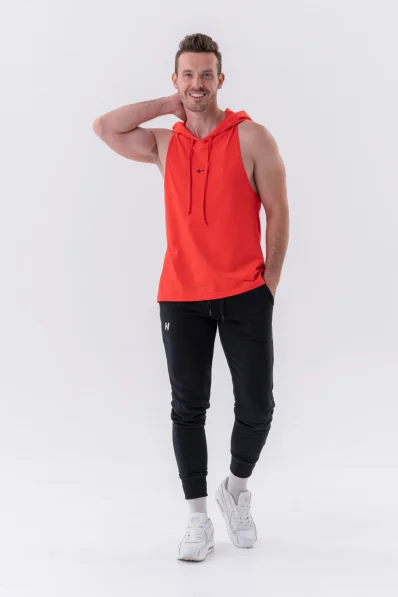 NEBBIA • NEBBIA Fitness canotta con cappuccio rossa • Nebshop.cz