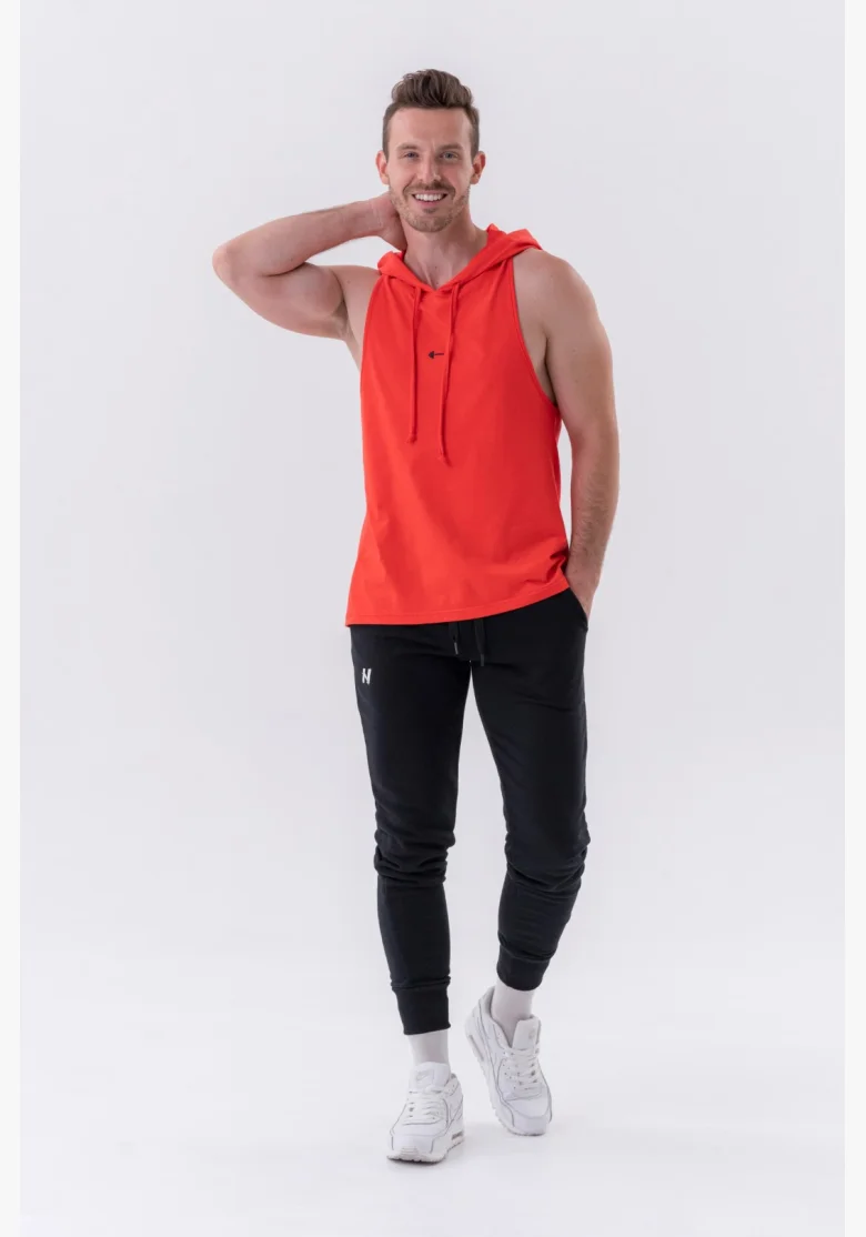 NEBBIA • NEBBIA Fitness canotta con cappuccio rossa • Nebshop.cz