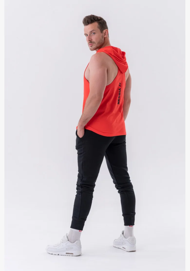NEBBIA • NEBBIA Fitness canotta con cappuccio rossa • Nebshop.cz