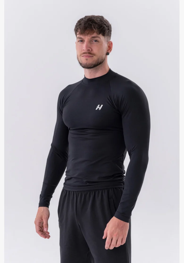 NEBBIA • NEBBIA T-shirt funzionale a maniche lunghe "Active" nera • Nebshop.it