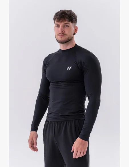 NEBBIA • NEBBIA T-shirt funzionale a maniche lunghe "Active" nera • Nebshop.it