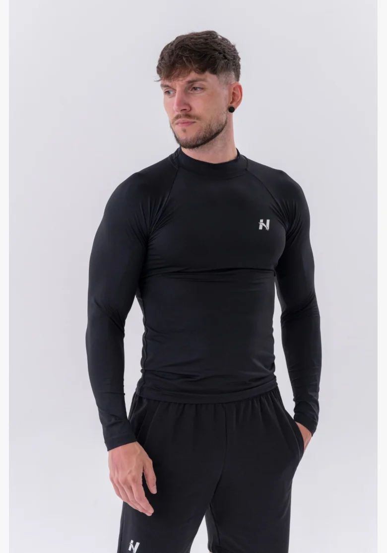 NEBBIA • NEBBIA T-shirt funzionale a maniche lunghe "Active" nera • Nebshop.it