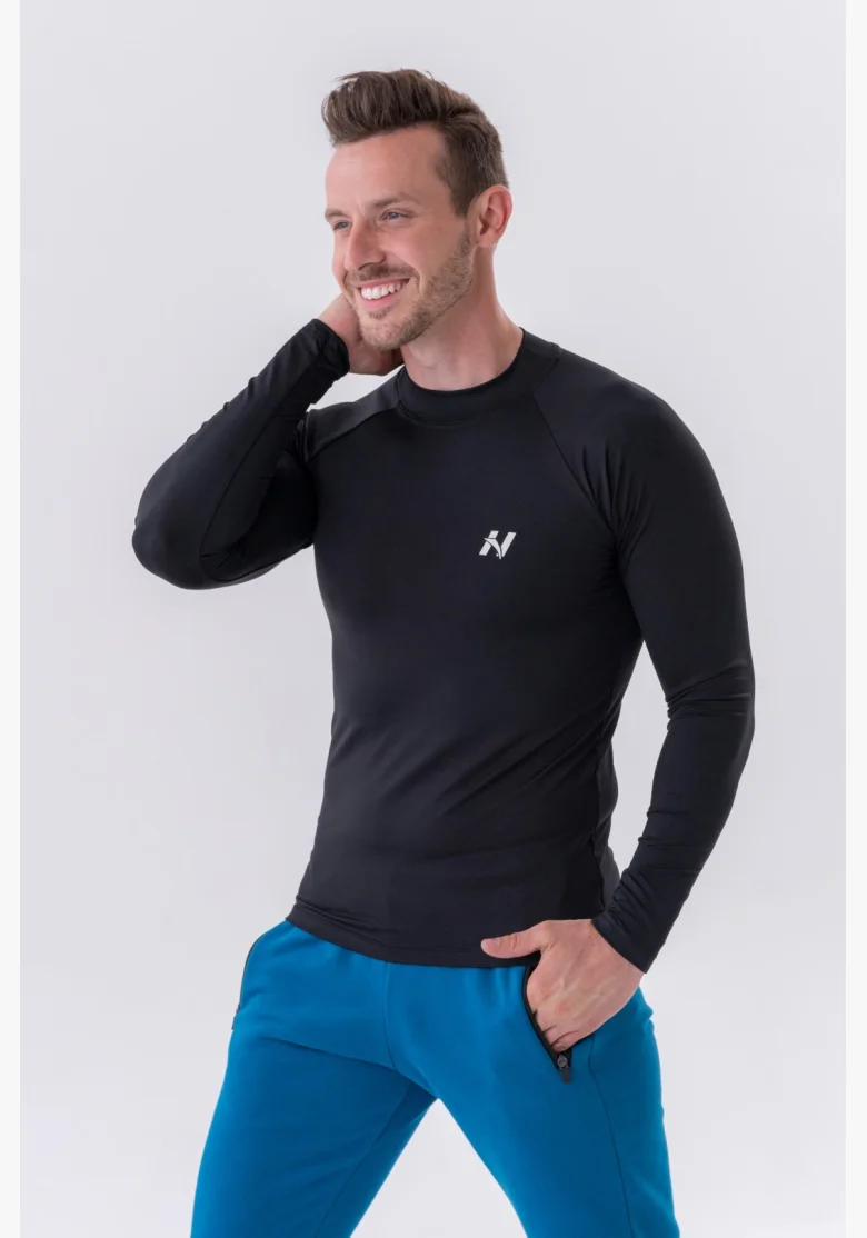 NEBBIA • NEBBIA T-shirt funzionale a maniche lunghe "Active" nera • Nebshop.it