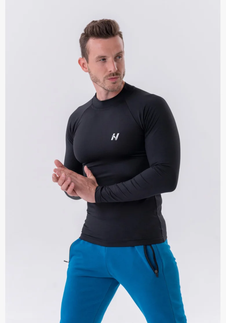 NEBBIA • NEBBIA T-shirt funzionale a maniche lunghe "Active" nera • Nebshop.it