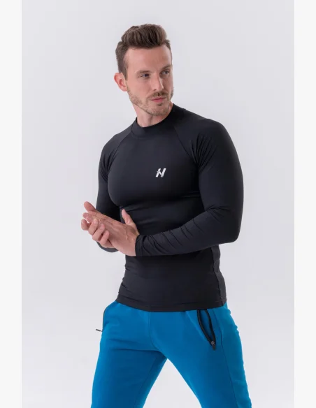 NEBBIA • NEBBIA T-shirt funzionale a maniche lunghe "Active" nera • Nebshop.it