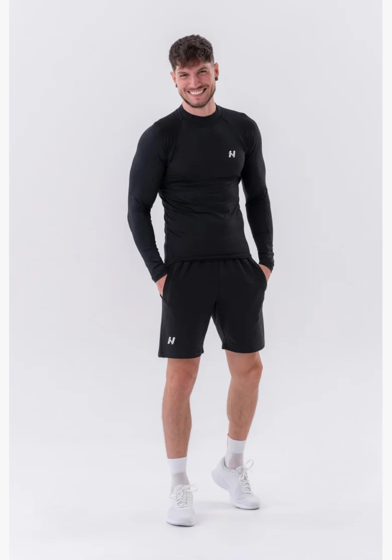NEBBIA • NEBBIA T-shirt funzionale a maniche lunghe "Active" nera • Nebshop.it