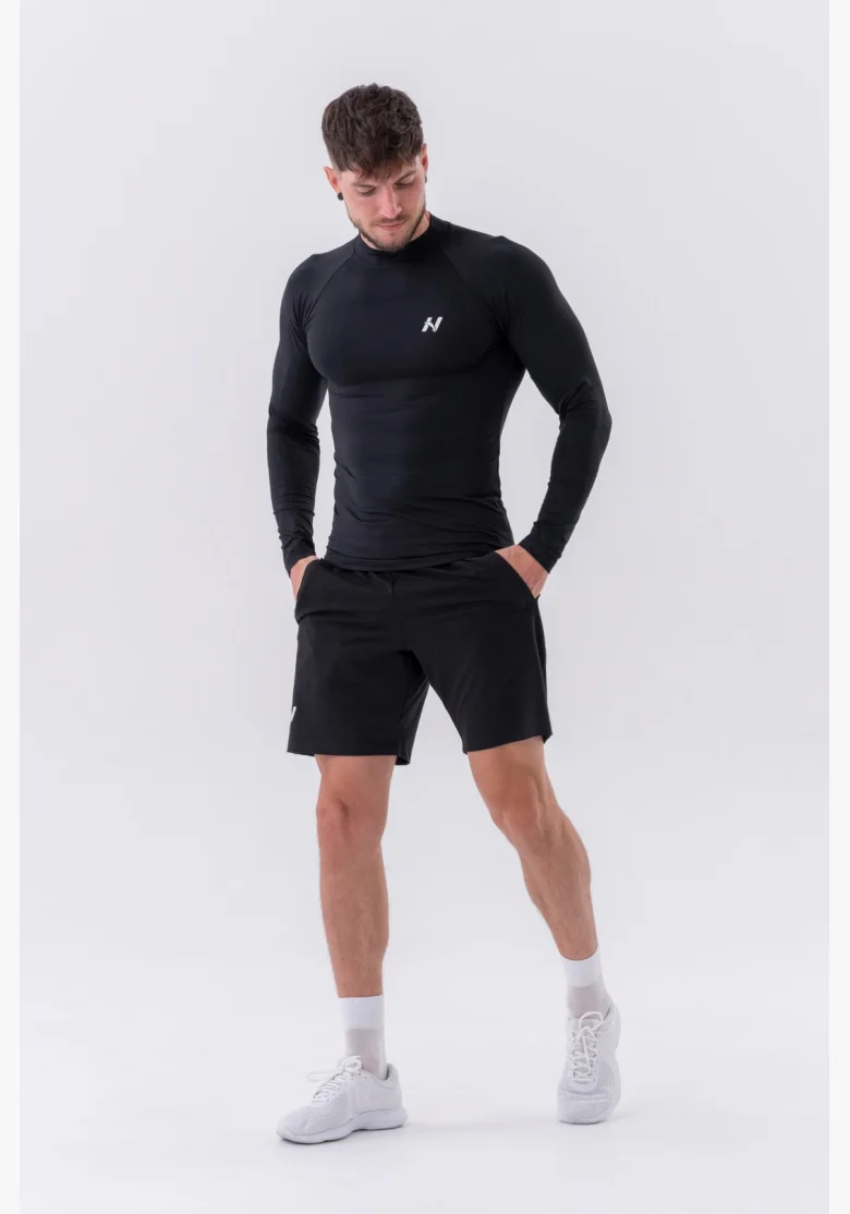 NEBBIA • NEBBIA T-shirt funzionale a maniche lunghe "Active" nera • Nebshop.it