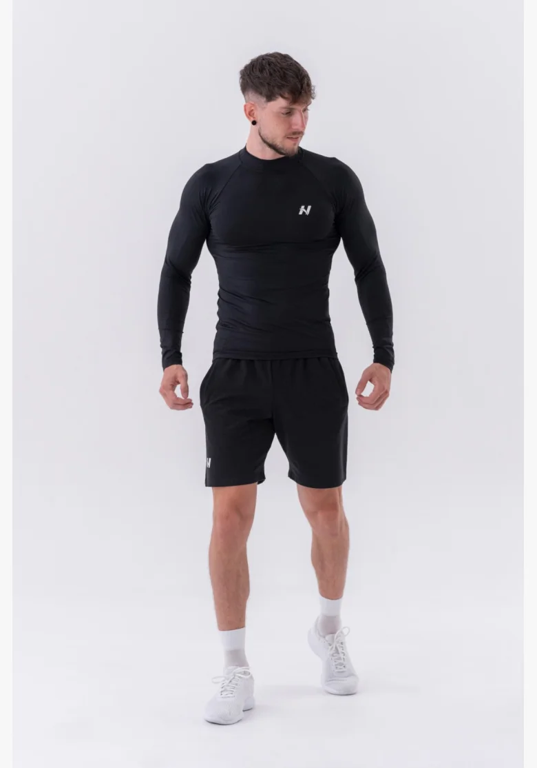 NEBBIA • NEBBIA T-shirt funzionale a maniche lunghe "Active" nera • Nebshop.it