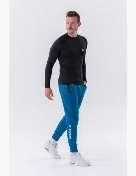 NEBBIA • NEBBIA T-shirt funzionale a maniche lunghe "Active" nera • Nebshop.it