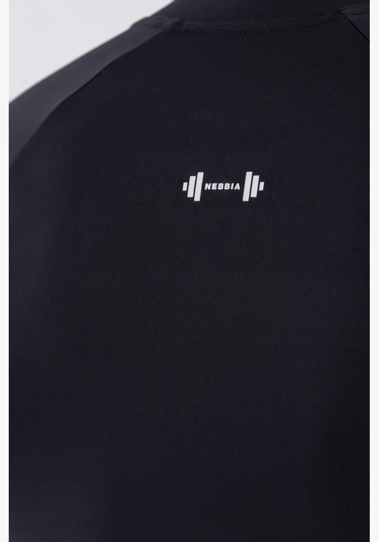 NEBBIA • NEBBIA T-shirt funzionale a maniche lunghe "Active" nera • Nebshop.it