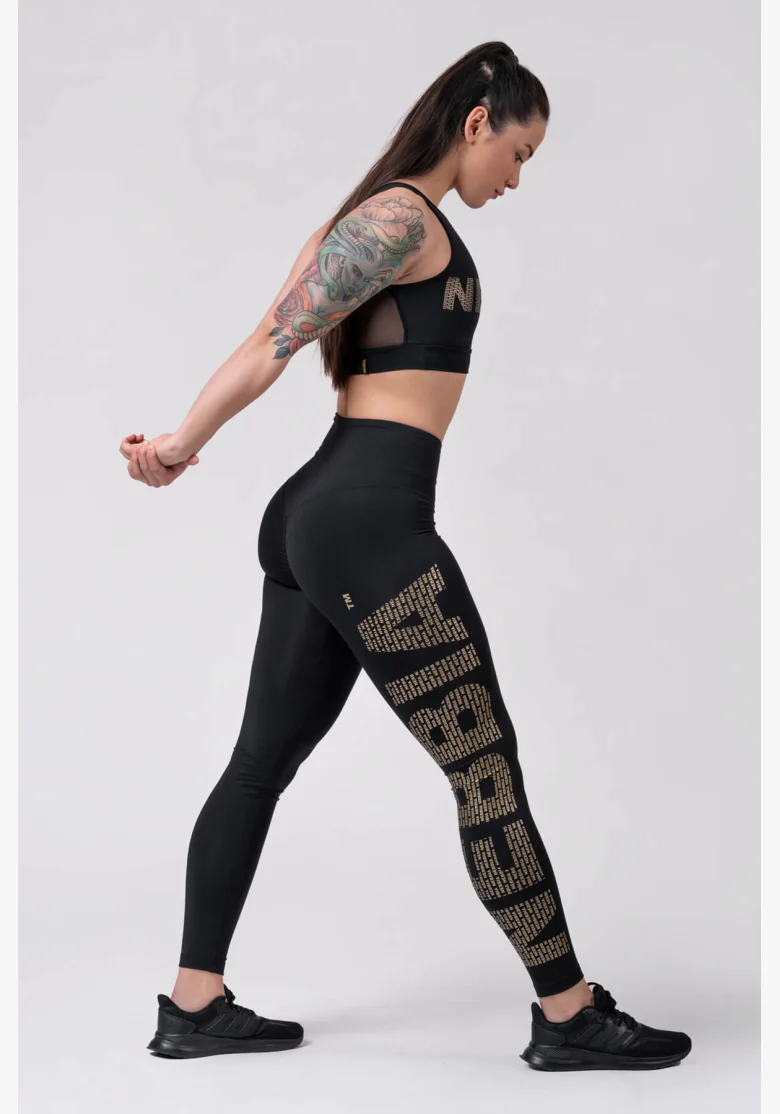 NEBBIA • Gold Print Leggings • NEBBIAshop.cz