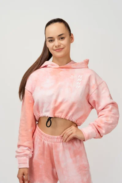 NEBBIA • NEBBIA Re-fresh felpa corta con cappuccio rosa • Nebshop.cz