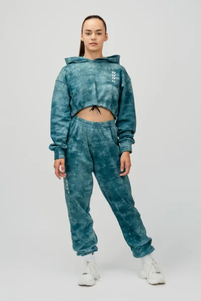 NEBBIA • NEBBIA Re-fresh felpa crop da donna con cappuccio verde • Nebshop.cz 2