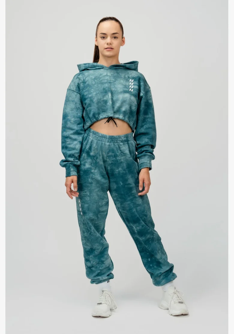 NEBBIA • NEBBIA Re-fresh felpa crop da donna con cappuccio verde • Nebshop.cz