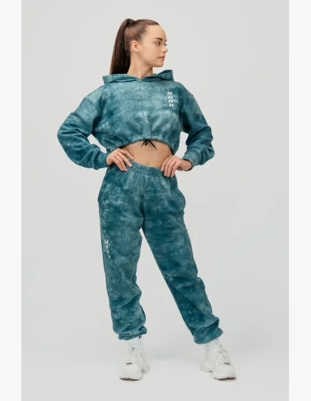 NEBBIA • NEBBIA Re-fresh felpa crop da donna con cappuccio verde • Nebshop.cz