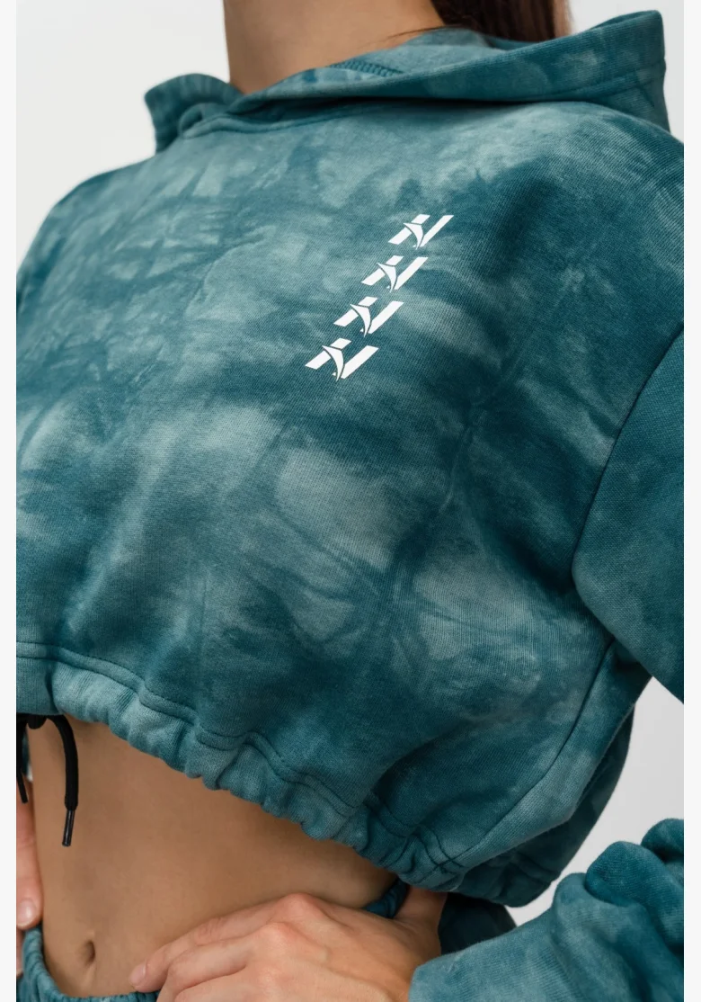 NEBBIA • NEBBIA Re-fresh felpa crop da donna con cappuccio verde • Nebshop.cz