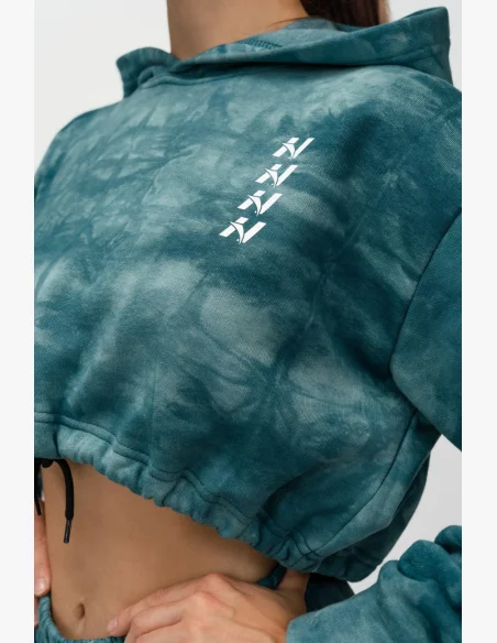 NEBBIA • NEBBIA Re-fresh felpa crop da donna con cappuccio verde • Nebshop.cz