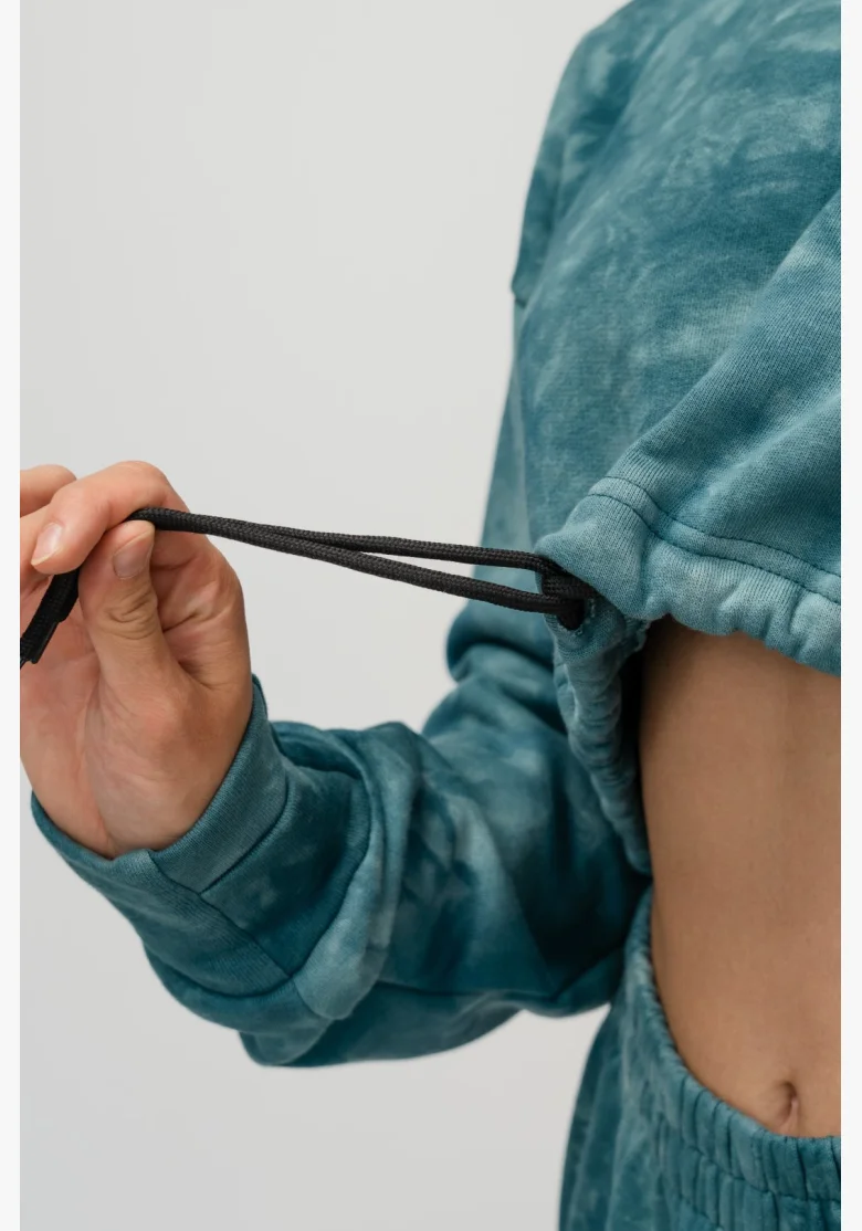 NEBBIA • NEBBIA Re-fresh felpa crop da donna con cappuccio verde • Nebshop.cz