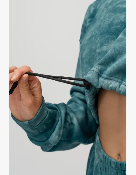NEBBIA • NEBBIA Re-fresh felpa crop da donna con cappuccio verde • Nebshop.cz