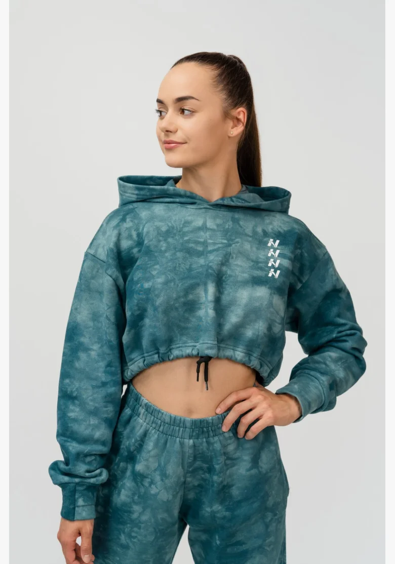 NEBBIA • NEBBIA Re-fresh felpa crop da donna con cappuccio verde • Nebshop.cz