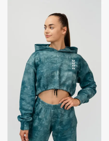 NEBBIA • NEBBIA Re-fresh felpa crop da donna con cappuccio verde • Nebshop.cz