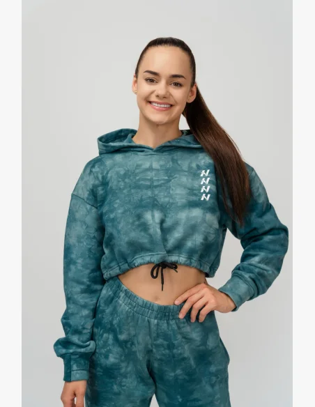 NEBBIA • NEBBIA Re-fresh felpa crop da donna con cappuccio verde • Nebshop.cz