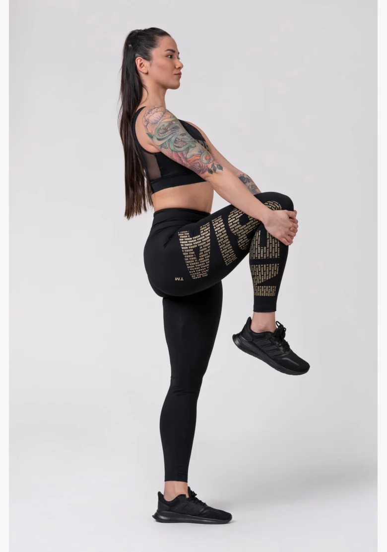 NEBBIA • Gold Print Leggings • NEBBIAshop.cz