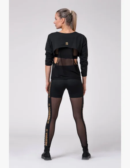 NEBBIA • Leggings in Rete Dorata • NEBBIAshop.cz