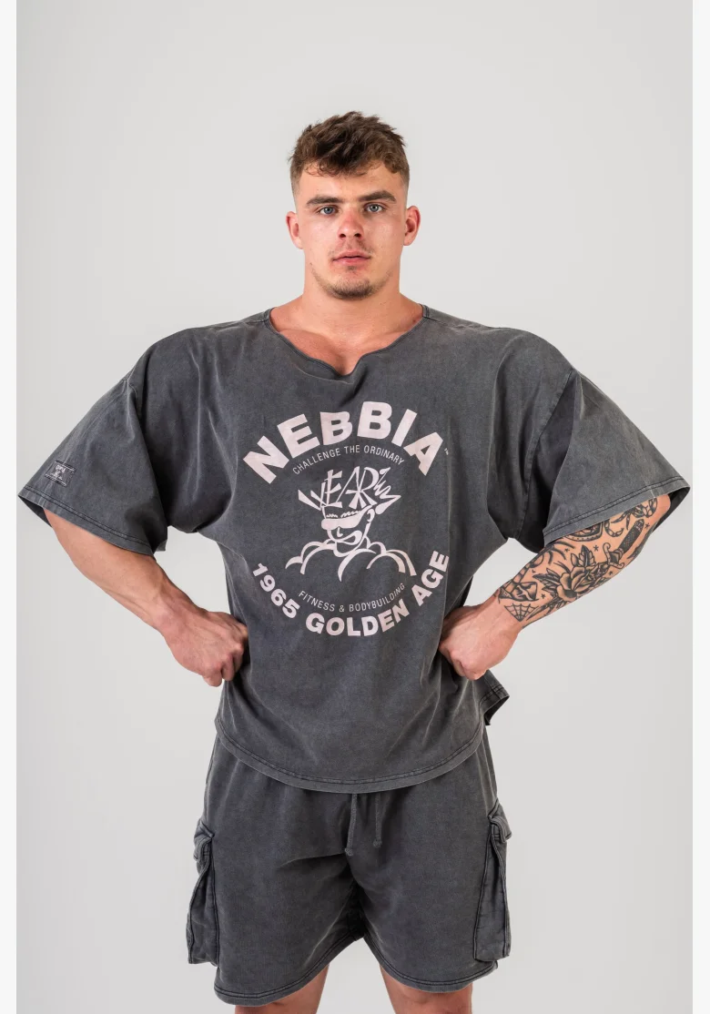 NEBBIA • NEBBIA Washed cotone rag top GOLDEN AGE nero • Nebshop.cz