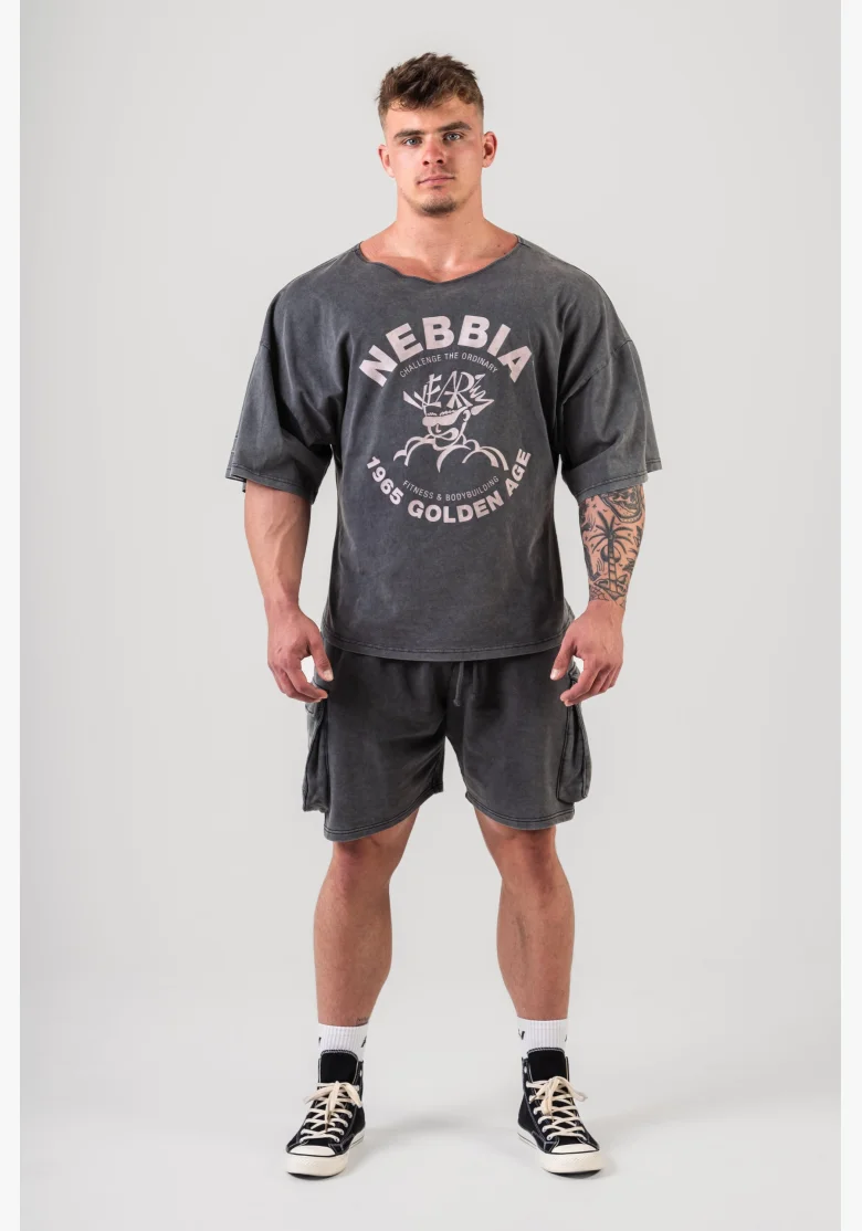 NEBBIA • NEBBIA Washed cotone rag top GOLDEN AGE nero • Nebshop.cz