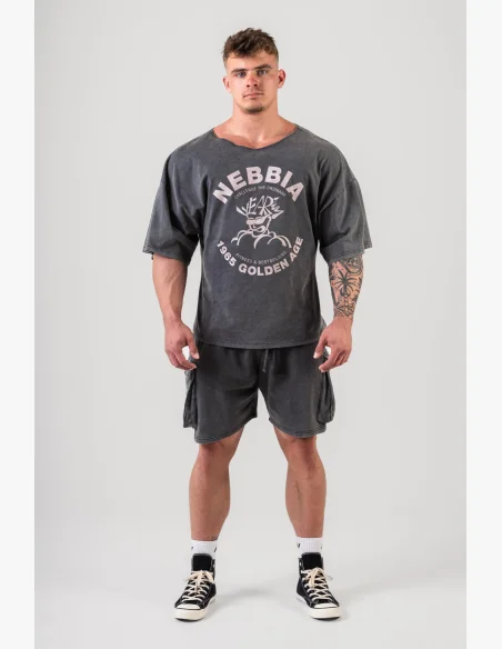 NEBBIA • NEBBIA Washed cotone rag top GOLDEN AGE nero • Nebshop.cz