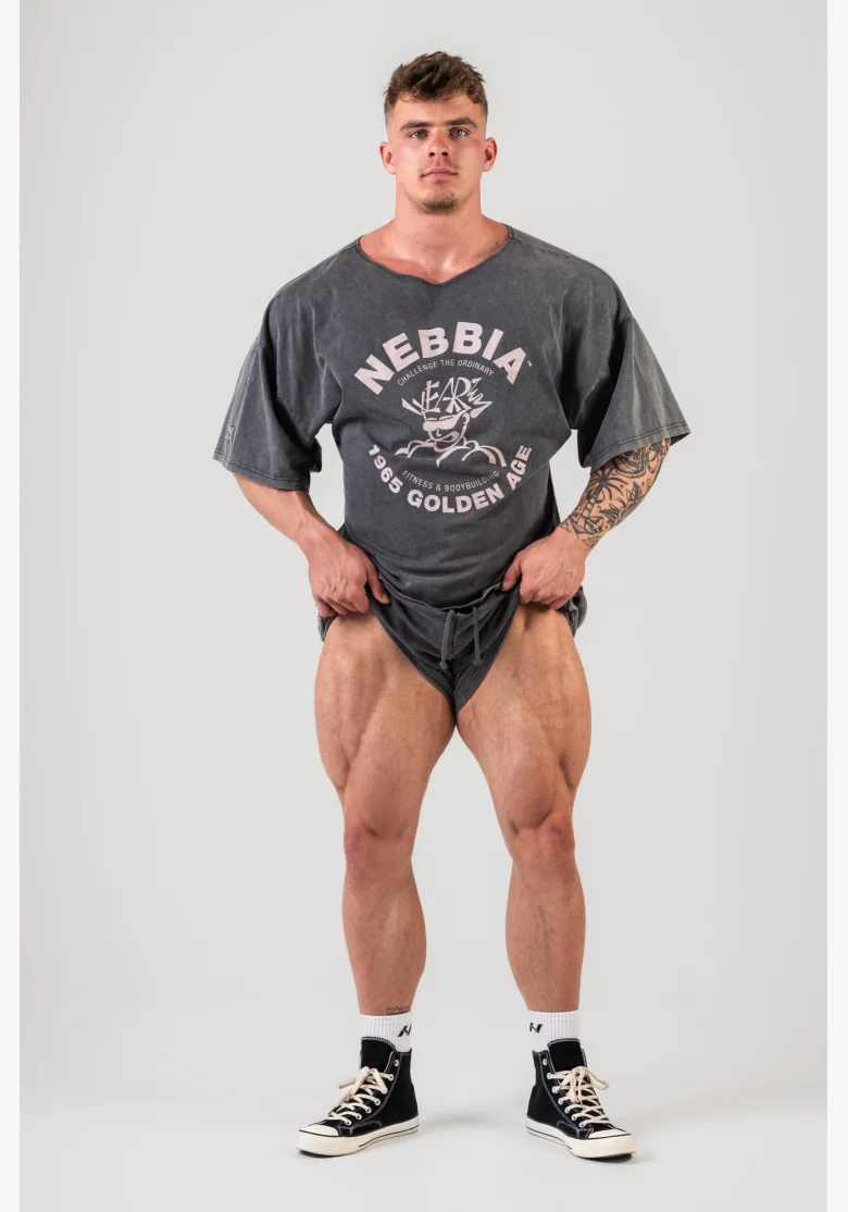 NEBBIA • NEBBIA Washed cotone rag top GOLDEN AGE nero • Nebshop.cz