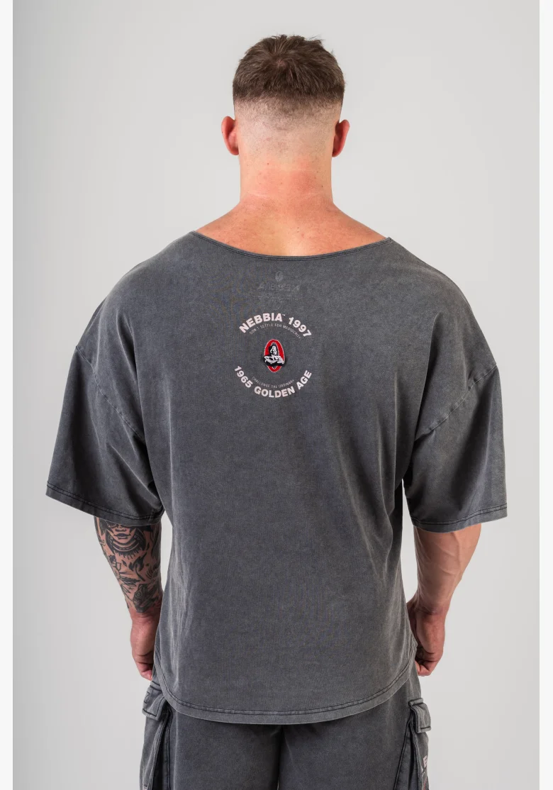 NEBBIA • NEBBIA Washed cotone rag top GOLDEN AGE nero • Nebshop.cz