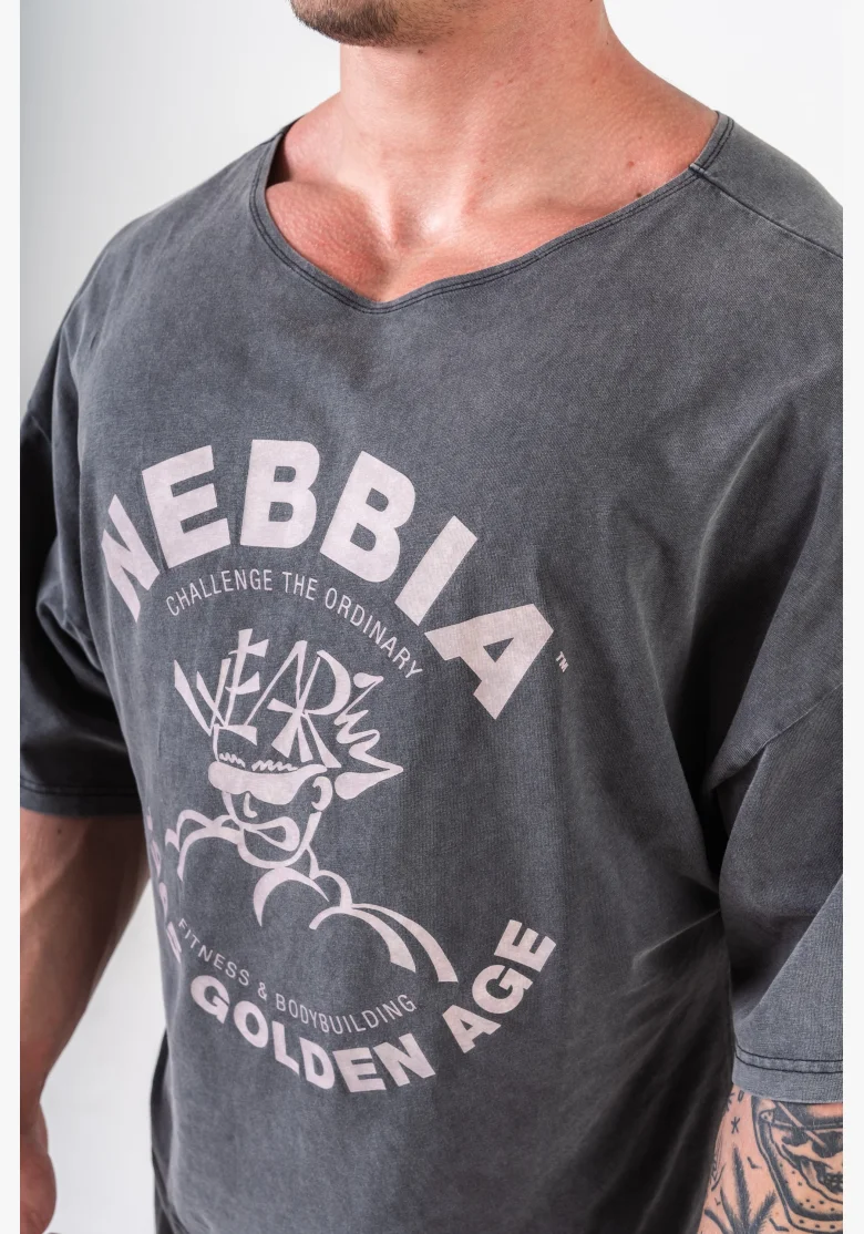 NEBBIA • NEBBIA Washed cotone rag top GOLDEN AGE nero • Nebshop.cz
