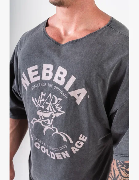 NEBBIA • NEBBIA Washed cotone rag top GOLDEN AGE nero • Nebshop.cz