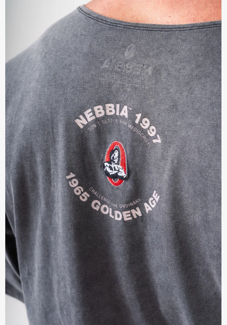NEBBIA • NEBBIA Washed cotone rag top GOLDEN AGE nero • Nebshop.cz