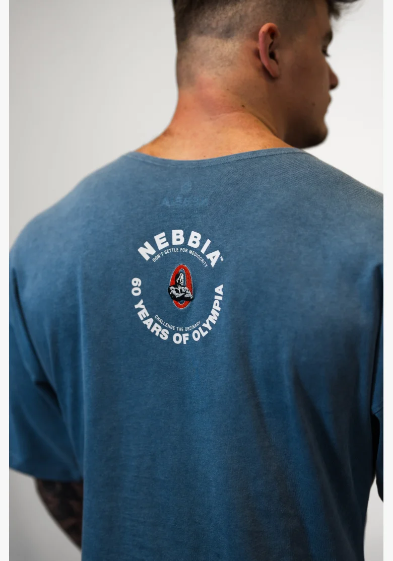 NEBBIA • NEBBIA Top in cotone lavato GOLDEN AGE blu • Nebshop.cz