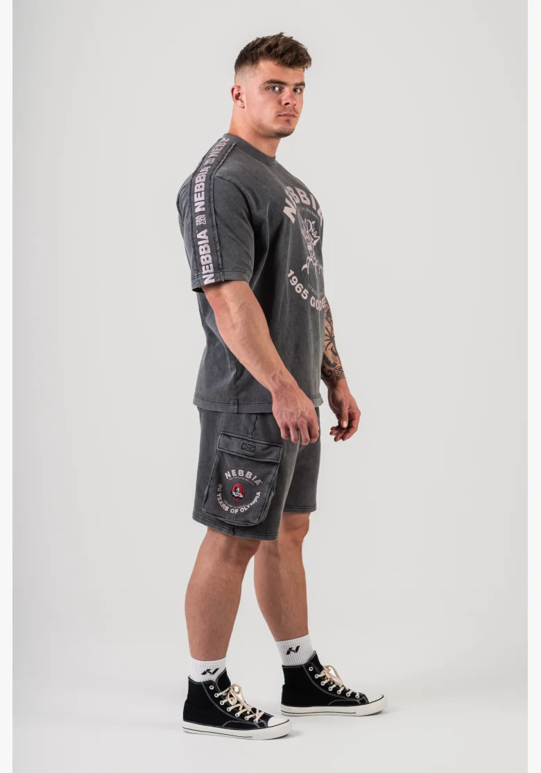 NEBBIA • NEBBIA T-shirt oversize lavato GOLDEN AGE nero • Nebshop.cz