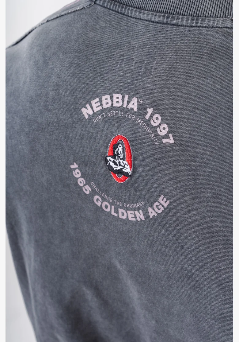 NEBBIA • NEBBIA T-shirt oversize lavato GOLDEN AGE nero • Nebshop.cz