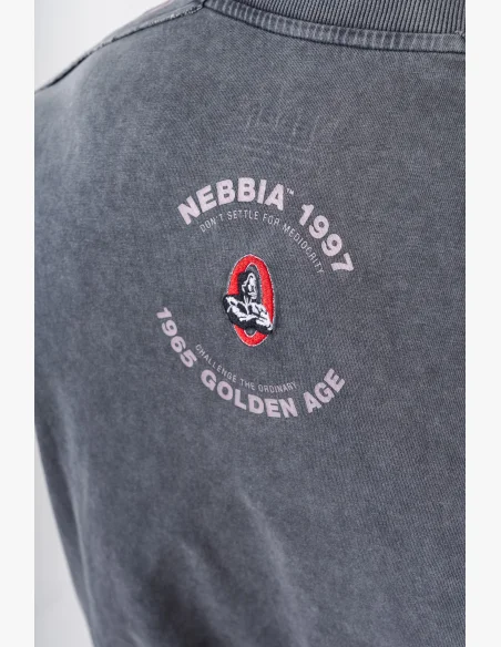 NEBBIA • NEBBIA T-shirt oversize lavato GOLDEN AGE nero • Nebshop.cz