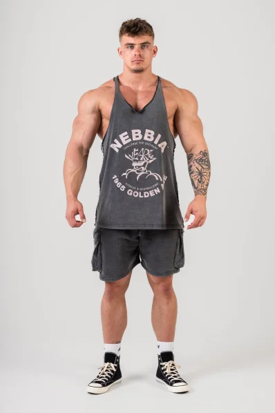 NEBBIA • NEBBIA Canotta a schiena scoperta GOLDEN AGE nera • Nebshop.cz